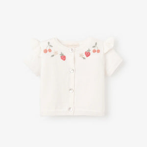 Elegant Baby Strawberry Knit Cardigan