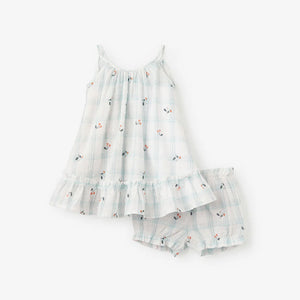 Elegant Baby Strawberry Swiss Dress with Bloomers